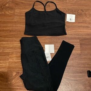 Beyond Yoga Darkest Night Spacedye Cropped Tank and Leggings Size Medium